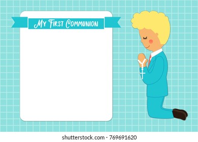 Cute First Communion card for boys