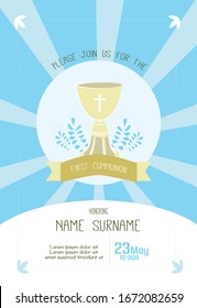 Cute first communion greeting for boy