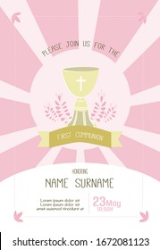 Cute first communion greeting for girls