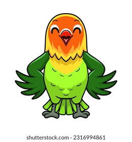 Cute fischer love bird cartoon