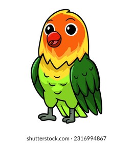 Cute fischer love bird cartoon