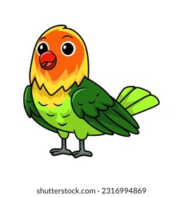 Cute fischer love bird cartoon