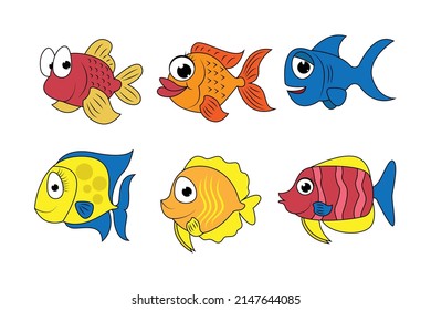 cute fish animal cartoon graphic