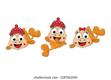 cute fish animal cartoon graphic