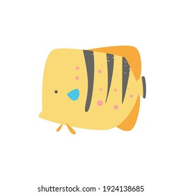 cute fish animal character design vector template illustration