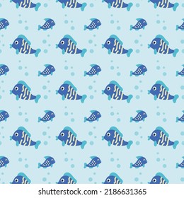 cute fish baby seamless pattern template