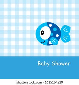 cute fish baby shower arrival card