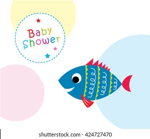cute fish baby shower greeting card