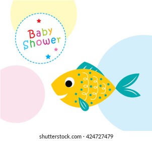 cute fish baby shower greeting card