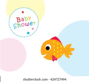 cute fish baby shower greeting card