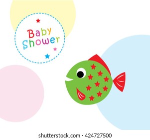 cute fish baby shower greeting card