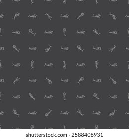 Cute Fish bones Seamless pattern. Cartoon Fish skeleton, background. Vector Illustration.