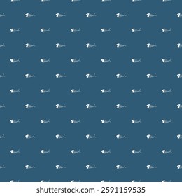 Cute Fish bones Seamless pattern. Cartoon Fish skeleton, background. Vector Illustration.