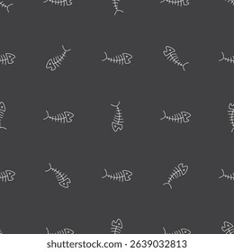 Cute Fish bones Seamless pattern. Cartoon Fish skeleton, background. Vector Illustration.