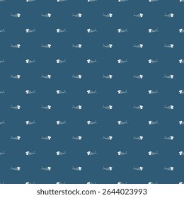 Cute Fish bones Seamless pattern. Cartoon Fish skeleton, background. Vector Illustration.