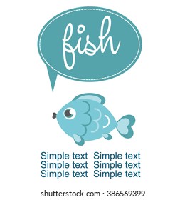 cute fish card design.Vector Illustration