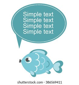 cute fish card design.Vector Illustration