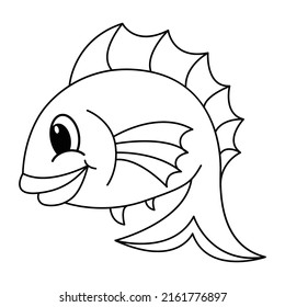 Cute Fish Cartoon Coloring Page Illustration Stock Vector (Royalty Free ...