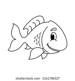 Cute Fish Cartoon Coloring Page Illustration Stock Vector (Royalty Free ...