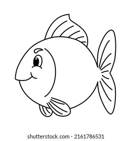 Cute Fish Cartoon Coloring Page Illustration Stock Vector (Royalty Free ...