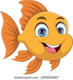 cute fish cartoon on white background