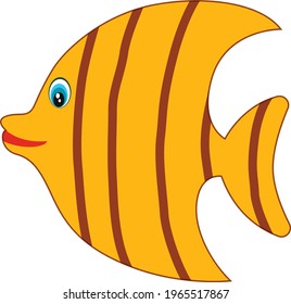 Cute Fish cartoon vector art and illustration