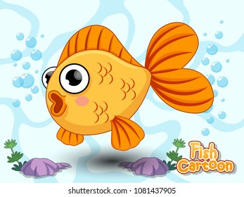 Cute Fish Cartoon vector. Colorful cartoon flat aquarium fish icon. Vector illustration