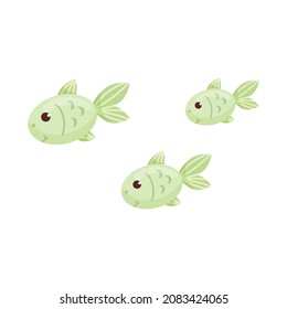 
Cute fish, cartoon vector graphics isolated on white background.