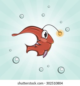Cute fish. Character design. Underwater. Sea life. Smile face. Icon