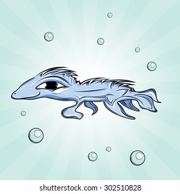 Cute fish. Character design. Underwater. Sea life. Smile face. Icon
