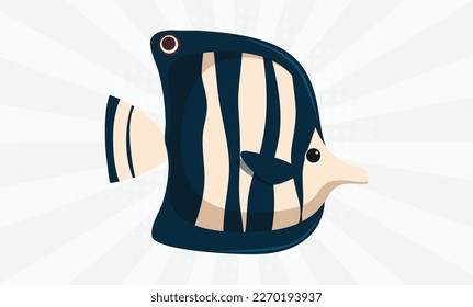 Diseño de la colección de peces de corte en los diseños de vectores 