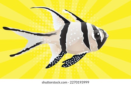 Diseño de la colección de peces de corte en los diseños de vectores 