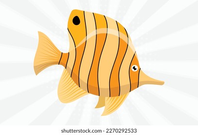 Diseño de la colección de peces recortados para el diseño de vectores