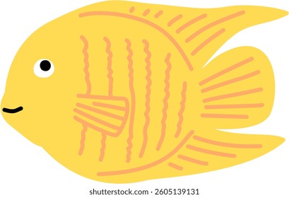 Cute Fish Colorful for Kids Drawing Illustration