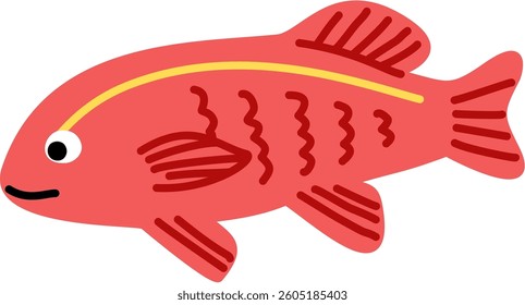 Cute Fish Colorful for Kids Drawing Illustration