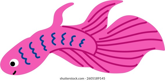 Cute Fish Colorful for Kids Drawing Illustration