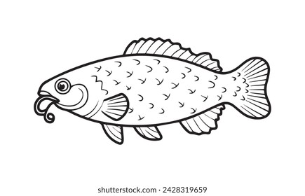 cute fish coloring page for kids. 