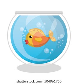 cute fish colors isolated icon