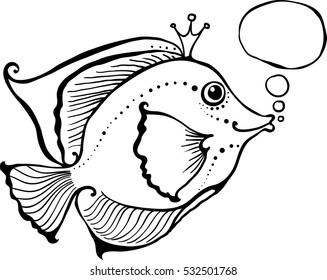 Cute fish with crown