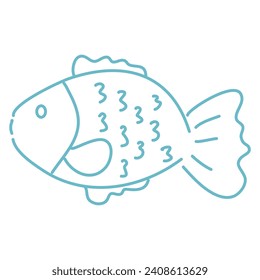 cute fish drawing printable coloring page