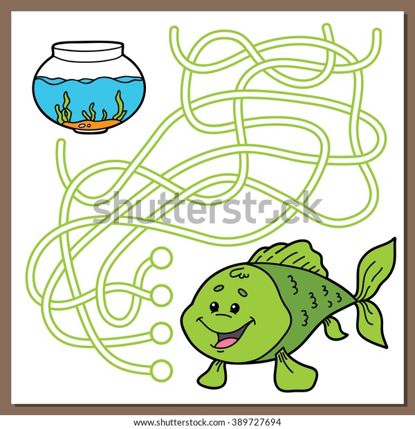 Cute Fish Educational Maze Game Vector Stock Vector (Royalty Free ...
