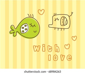 cute fish and cute elephant
