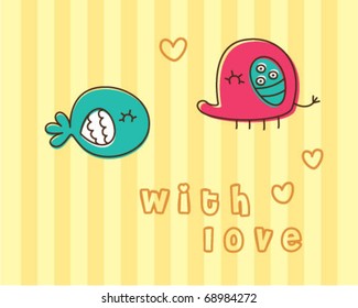 cute fish and cute elephant