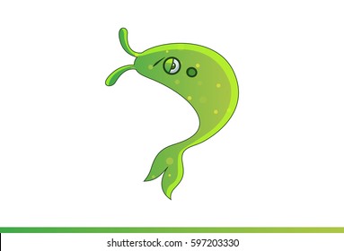Cute Fish Emoji shocked. Vector Illustration. Isolated on white background.