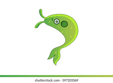 Cute Fish Emoji shocked. Vector Illustration. Isolated on white background.