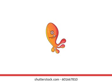 Cute Fish Emoji Tired. Vector Illustration. Isolated on white background.