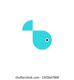 Cute fish icon flat design for multiple business