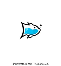 cute fish icon illustration vector