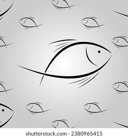 Cute fish illustration for background design vector