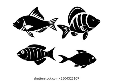 Cute Fish Illustration | Cartoon, Clipart, and Line Art Design Adorable fish illustration, ideal for cartoons, clipart, and creative design projects